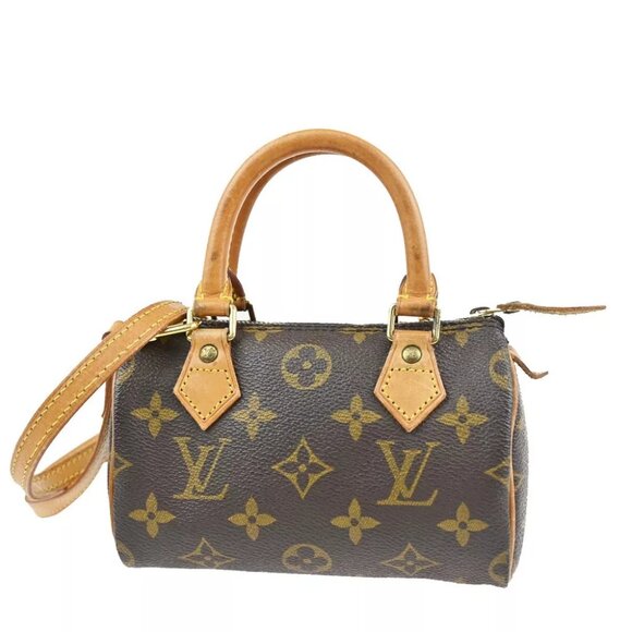 LOUIS VUITTON Mini Speedy 2Way Hand Bag Monogram Leather Brown M41534 99FA478 - Picture 3 of 11